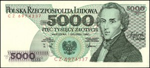 Poland. 1988 5000 Zlotych Prefix CZ