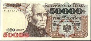 Poland. 1993 50000 Zlotych Prefix P