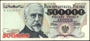 Poland. 1993 500000 Zlotych Prefix A