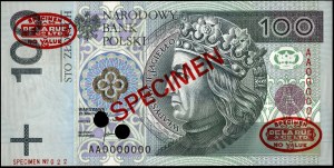 Poland. 1994 100 Zlotych TDLR Specimen Illustrated in Milczak Catalogue page 307 unique piece
