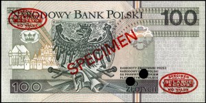 Poland. 1994 100 Zlotych TDLR Specimen Illustrated in Milczak Catalogue page 307 unique piece