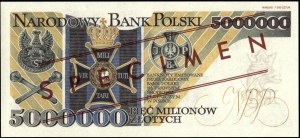 Poland. 1995 5 Million Zlotych Prefix JP Wzor