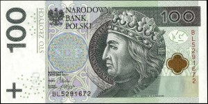 Poland. 2012 100 Zlotych Prefix BL