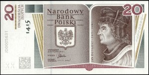 Poland. 2015 20 Zlotych Jan Długosz