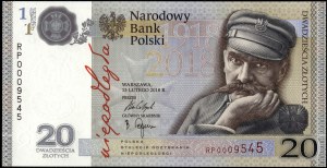 Poland. 2018 20 Zlotych Jozef Pilsudski Commemorative