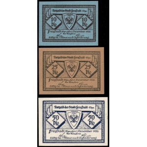 Poland. Kisielice 10 25 50 Fenigow 1920 Set