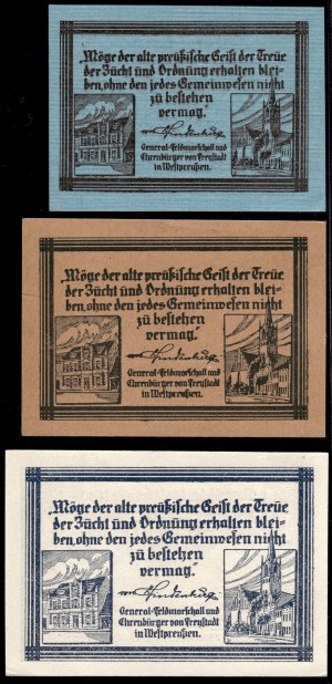 Poland. Kisielice 10 25 50 Fenigow 1920 Set