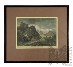 Alfred Schouppé (1812-1899) - Image of Niedzica and Czorsztyn, Printed Woodcut Reproduction, from: Illustrated Weekly, 1867.