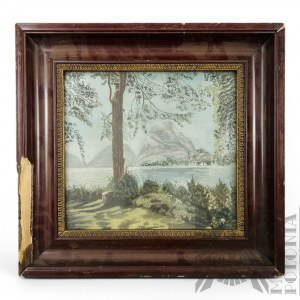 Unknown Artist (20th century) - Painting of a Lake, Watercolor and Gouache on Paper