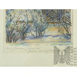 Nieznany Artysta (XX w.) - Obraz Sobór Kazańskiej Ikony Matki Bożej w Petersburgu, Tusz i Akwarela na Papierze