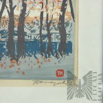 Nikolay Tomarev (ur. 1948 r.) - Grafika Pierwszy Śnieg / Jesień (Осен); Druk Sitowy (?) na Papierze