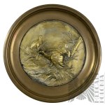 Brass(?) Diorama with Representation of Grouse