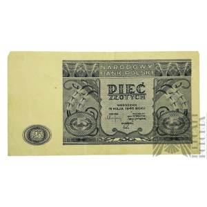 PRL, 1946 r. - Banknot Pięć Złotych