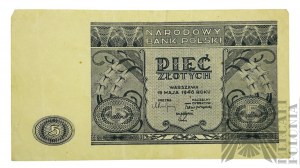 People's Republic of Poland, 1946. - Five Gold Banknote