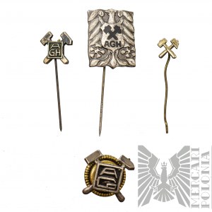 PRL - Badge Set of the Academy of Mining and Metallurgy