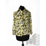 Vintage Greenish Shirt with Yellow Flowers