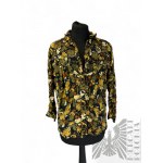Vintage Olive and Honey Dimod Patterned Shirt, Size S, 100% Viscosa, Made in India