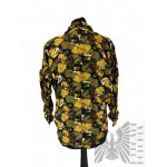 Vintage Olive and Honey Dimod Patterned Shirt, Size S, 100% Viscosa, Made in India