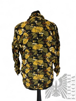 Chemise à motifs Dimod olive et miel, taille S, 100% viscose, fabriqué en Inde