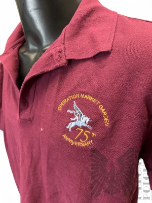 Polo Gildan marron, taille XL, 100 % coton ; 75e anniversaire de l'opération Market-Garden