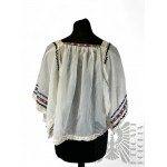 White Vintage Blouse in Folk Style