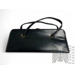 Small Black Organic Leather Shoulder Bag.