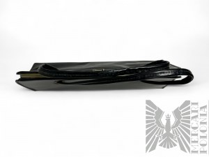 Small Black Organic Leather Shoulder Bag.