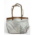 White Large Organic Leather Bag