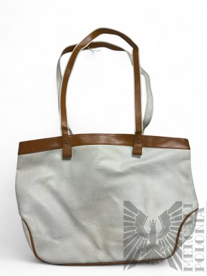 White Large Organic Leather Bag