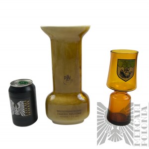 PRL - My Old Man Is a Fishing Fanatic: Two Glass Cups Polish Angling Association