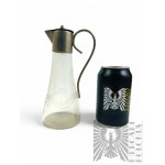 Pocz. 20th c. - Cut Glass Jug/Carafe in Art Nouveau Style, Framed in Tin
