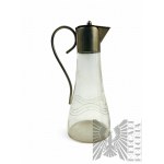 Pocz. 20th c. - Cut Glass Jug/Carafe in Art Nouveau Style, Framed in Tin