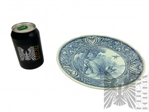1920s, Netherlands - Porcelain Plate Scene from a Hunt, Boch Delfts