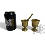 Two Miniature Brass Mortars