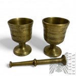 Two Miniature Brass Mortars