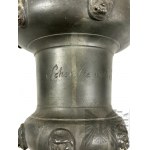 XIX w. - Duży Kielich Cynowy (Wilkom) z Grawerunkiem “Podarowany przez B. Richtera, 1820 r.; Późniejszy Grawerunek 1895 r.