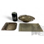 Vintage Metal Alpaca Tray, Art Nouveau Style Basket, Stylish BA Ashtray.