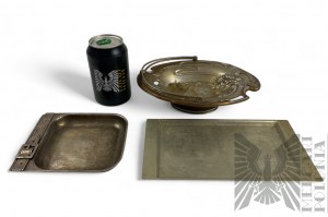 Vintage Metalowa Tacka, Koszyczek w Stylu Art Nouveau, Stylowa Popielniczka
