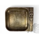 Vintage Metal Alpaca Tray, Art Nouveau Style Basket, Stylish BA Ashtray.