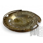 Vintage Metalowa Tacka z Alpaki, Koszyczek w Stylu Art Nouveau, Stylowa Popielniczka BA