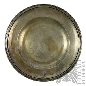 Marcin Jarra (1852 Busko - 1938 Kraków) - Platerowany Talerz Herb Sas
