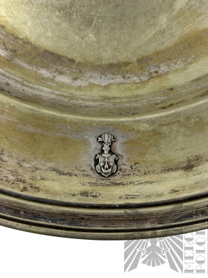 Marcin Jarra (1852 Busko - 1938 Kraków) - Platerowany Talerz Herb Sas