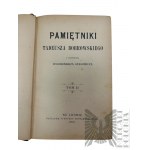 1900 r. - Książka Tadeusz Bobrowski “Pamiętniki, Tom I-II”, Lwów : Nakładem Funduszu Testamentowego