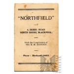First half of the 20th century, United Kingdom - Offering card of the Northfield Hotel (Present Benson), Blackpool, Lancashire