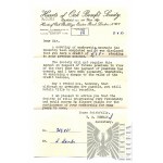 1945, United Kingdom, London - Letter of Name to Members of the Hearts of Oak Benefit Society: Membership Dues