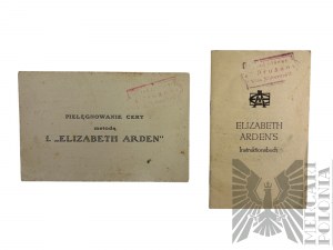 II RP- Great-grandmother's Skincare: Two Brochures (Polish-language and German-language) by Elizabeth Arden; Seal of the Main Storehouse of Pruzhany Vilnius.