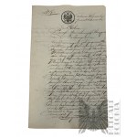 Warsaw Gubernia, December 19/31, 1856. - Marriage certificate, Nadarzyn Synagogue (Mszczonowska and Błońska Streets); Signature of the Rabbi of the Old Jewish Parish of the Nadarzyn District Aaron Zakon and the Mayor of the City of Nadarzyn.