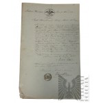 Warsaw Gubernia, December 18/30, 1857. - Marriage certificate, Nadarzyn Synagogue (Mszczonowska and Błońska Streets); Signature of the Rabbi of the Old Jewish Parish of the Nadarzyn District (Aaron Zakon?) and the Mayor of Nadarzyn (Kowalski?).