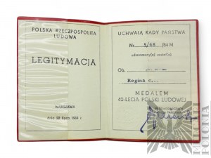 People's Republic of Poland - Legitimation Medal of the 40th Anniversary of the People's Republic of Poland
