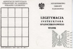 III RP - Legitimation of Parachute Instructor Badge, In Blanco